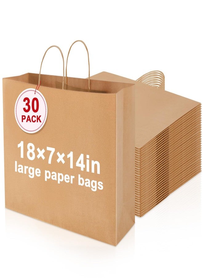 Maitys 30 Pcs 18x14x7 Inch Extra Large Paper Gift Bags with Handles Bulk Kraft Bags for Business, Merchandise, Gifts, Shopping, Retail Stores, Birthday Party Brown Color for Multiple Uses - Image 1